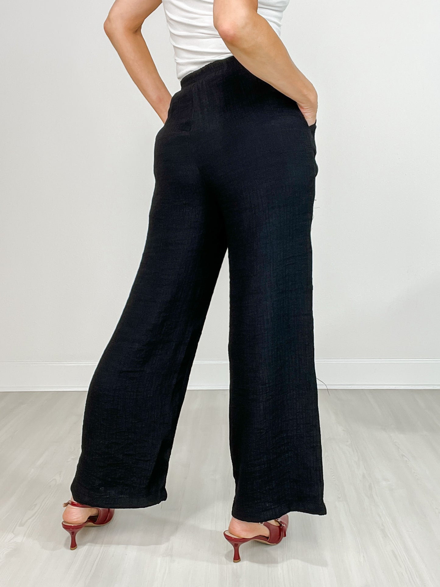 High Waist Drawstring Wide Leg Lounge Pants