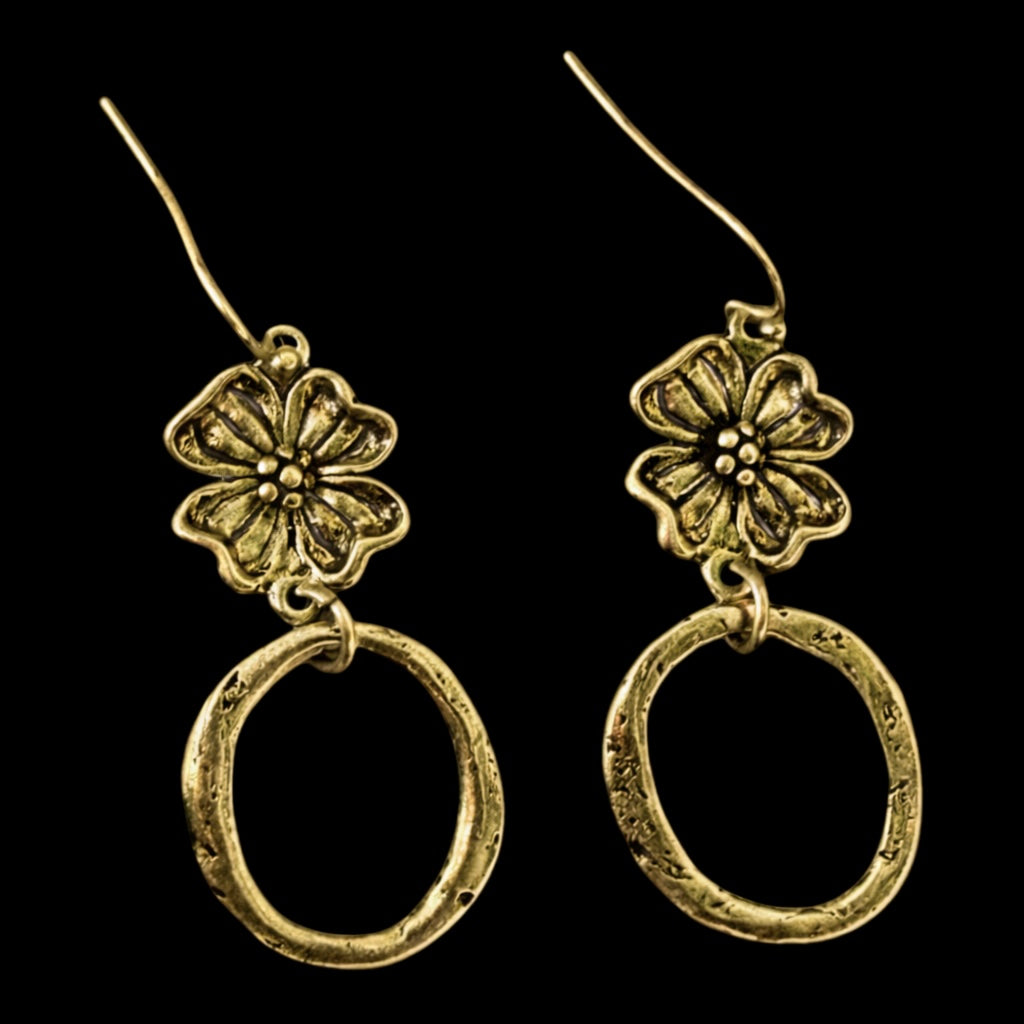 Vintage Reproduction Flower & Hoop Earrings