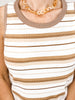 Color Trimmed Multi Striped Sleeveless Top