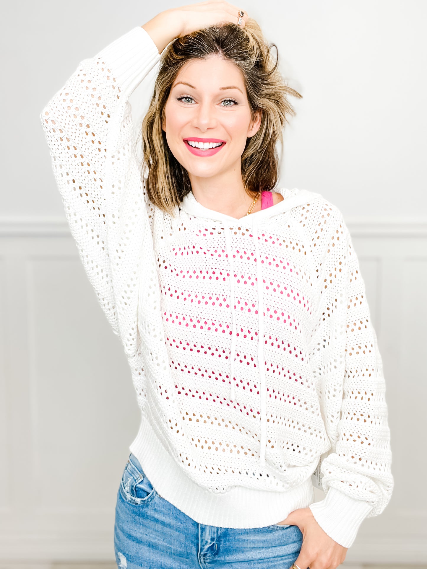 Boho Breeze Crochet Hoodie Top