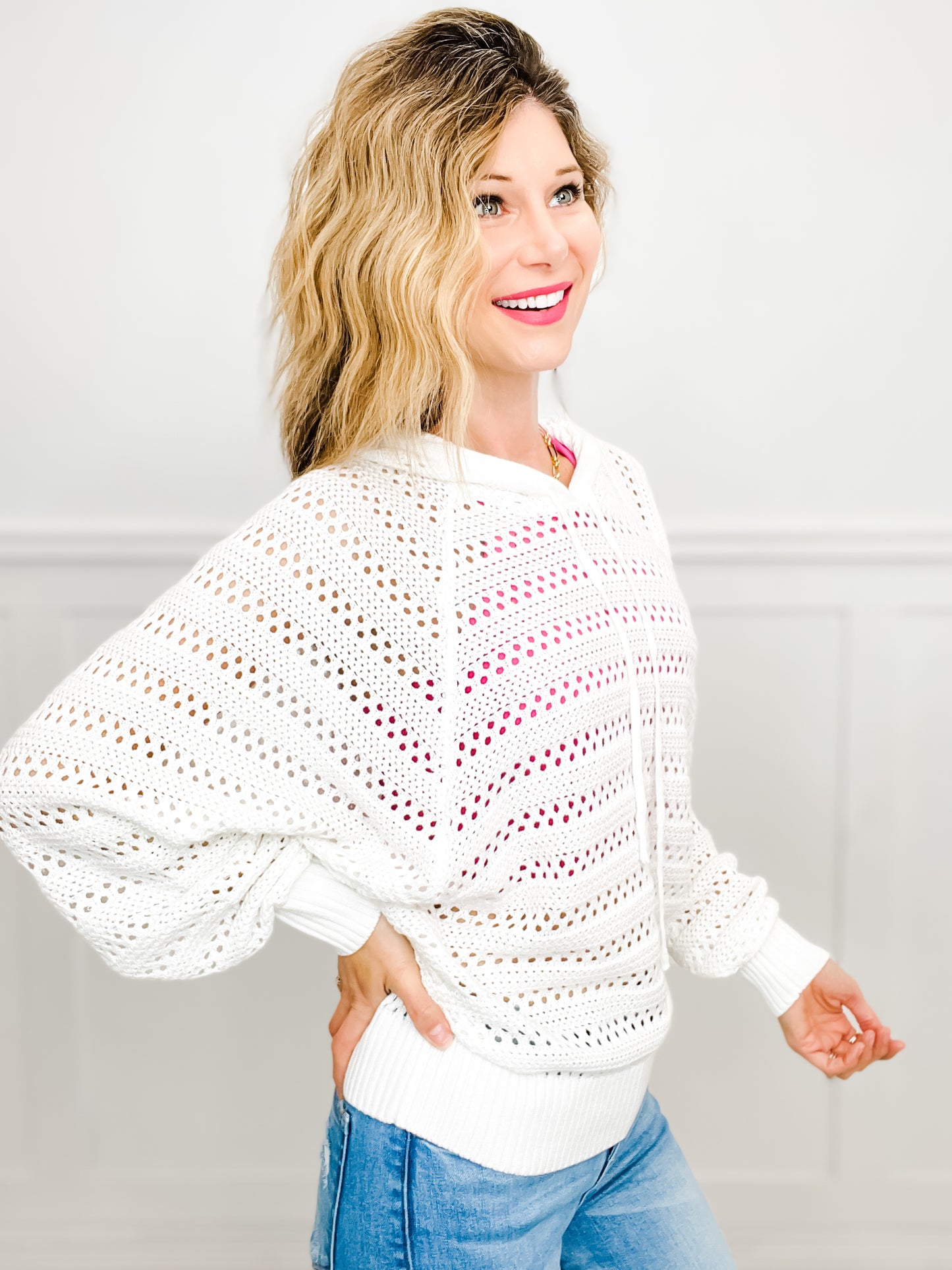 Boho Breeze Crochet Hoodie Top