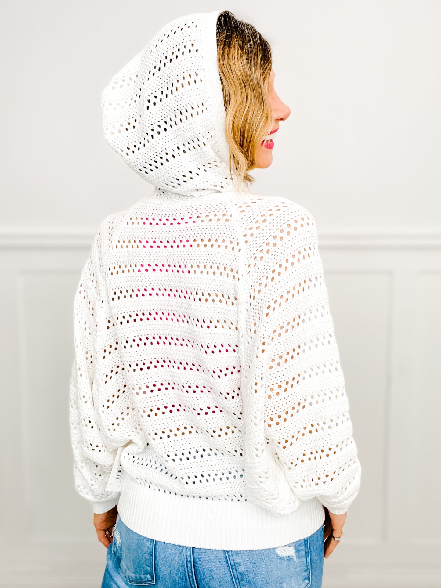 Boho Breeze Crochet Hoodie Top