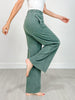 Mineral Washed Wide Leg Pant with Pockets in Regency Green