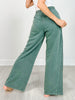 Mineral Washed Wide Leg Pant with Pockets in Regency Green