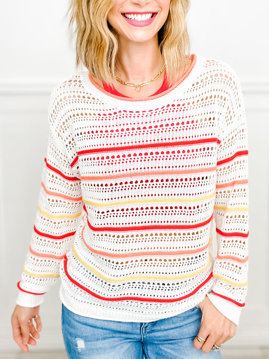 Vibrant Hues Crochet Sweater Top