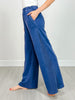 Mineral Washed Wide Leg Pant with Pockets in Navy