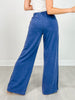 Mineral Washed Wide Leg Pant with Pockets in Navy