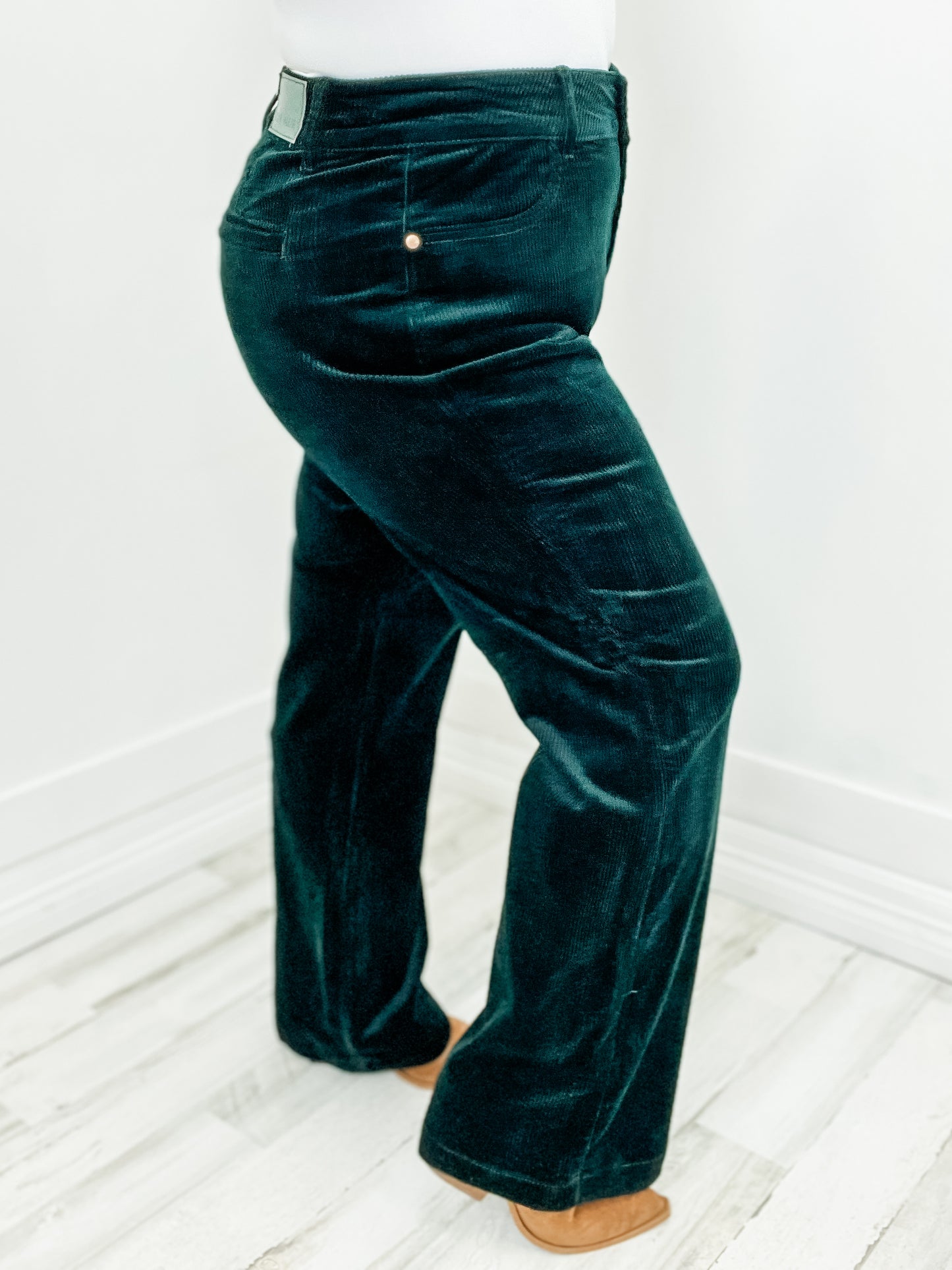 Judy Blue High Waist Corduroy Trouser Pants Wide Leg in Emerald – Emma ...
