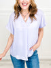 Satin Short Sleeve V-Neck Top