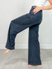 Mineral Washed Wide Leg Pant with Pockets in Black