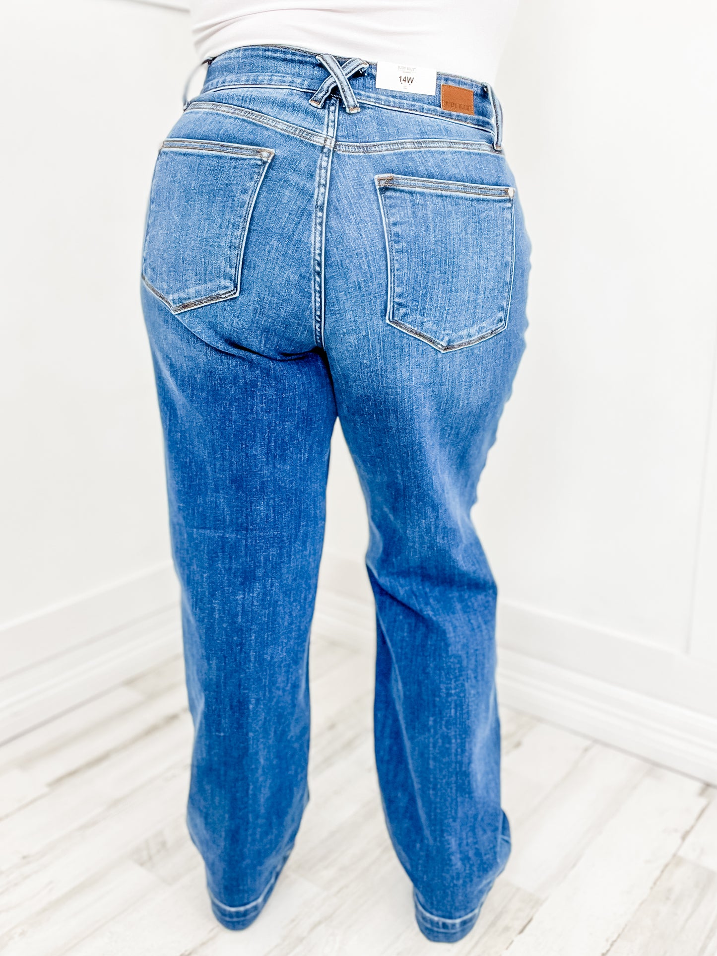 Judy Blue DOUBLE DOWN High Waist Double Button Wide Leg Jeans