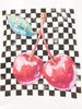 Cherries Distressed Checker Pattern Graphic Tee