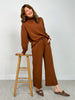 Modal Scuba Cropped Wide Pant in Chestnut
