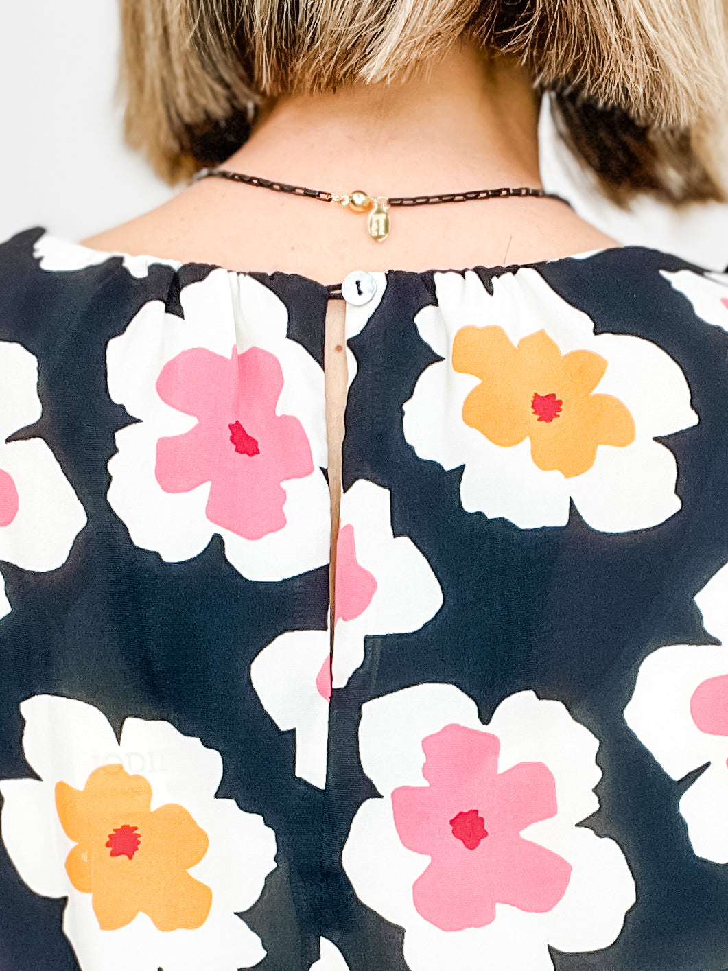 Flowers Make Me Happy Floral Print Top with Frill Sleeves