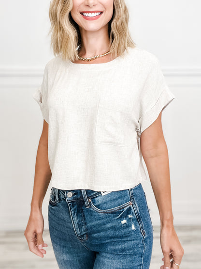 Short Boxy Sleeve Cut Top