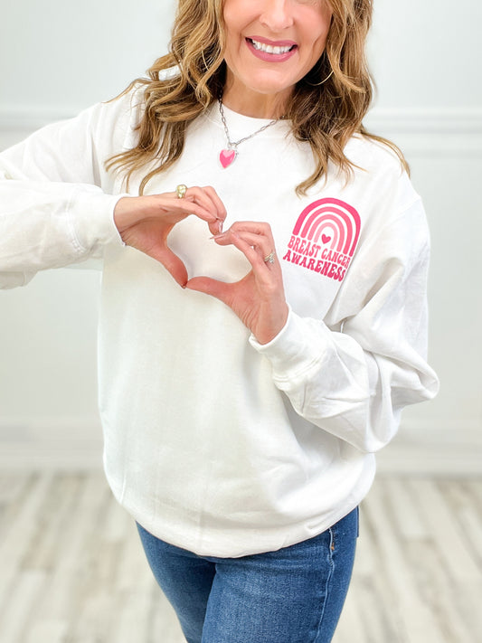 In October We Wear Pink Graphic Sweatshirt Top