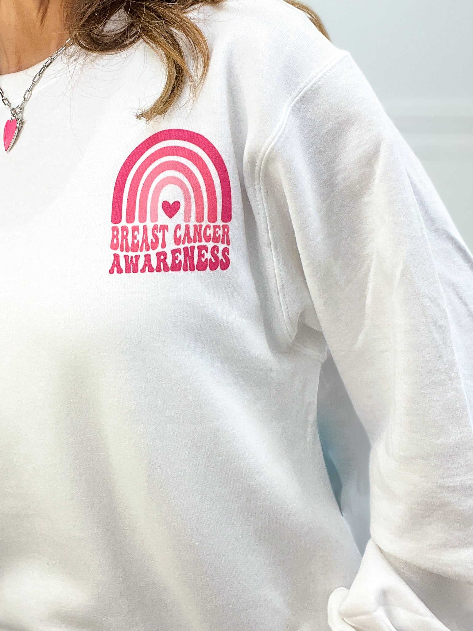 In October We Wear Pink Graphic Sweatshirt Top