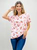 Western Boots Bow Print Short Sleeve Top