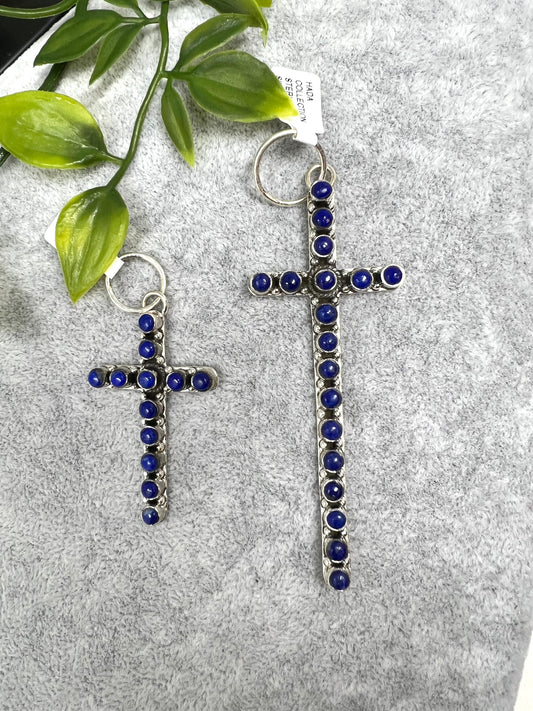 Dark Lapis Cross Pendant