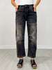 Mica Super High Hidden Button Barrel-leg Jeans