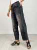 Mica Super High Hidden Button Barrel-leg Jeans