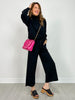 Modal Scuba Cropped Wide Pant in Black