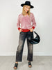 Mica Super High Hidden Button Barrel-leg Jeans