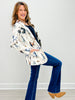 Western Horse Print Woven Blazer with Pocket