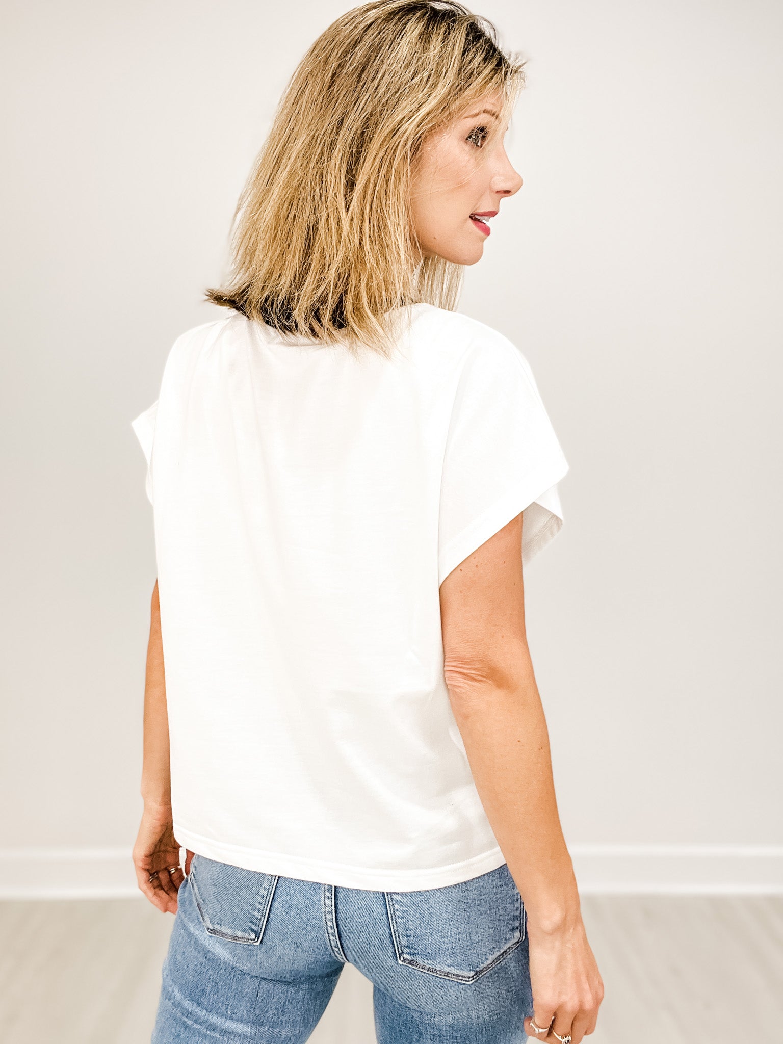 Short Sleeve "Freedom" Embroidered Top