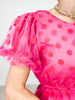 Short Sleeve Polka Dot Mesh Peplum Top