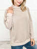 Contrast Soft Knit Mock Neck Oversized Top