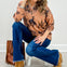 Western Print 1/4 Zip French Terry Pullover