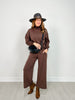Modal Scuba Cropped Wide Pant in Espresso