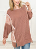 RIbbed Oversized Long Sleeve Tunic Top