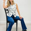 Western Life Print Button Down Woven Vest