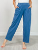 Mineral Washed Pleated Cocoon Pant in Azure Blue