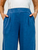 Mineral Washed Pleated Cocoon Pant in Azure Blue