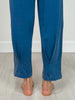 Mineral Washed Pleated Cocoon Pant in Azure Blue