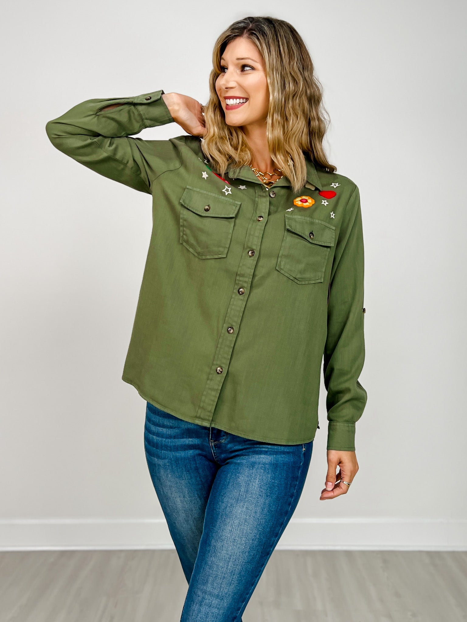 Billy T Birds of a Feather Button Up Top