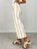 Super High Stripe Cropped Wide Leg