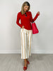 Super High Stripe Cropped Wide Leg