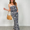 Floral Printed Strapless Wide-leg Jumpsuit