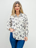 Bucking Horses Print Woven Button Down Top