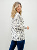 Bucking Horses Print Woven Button Down Top