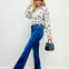 Bucking Horses Print Woven Button Down Top
