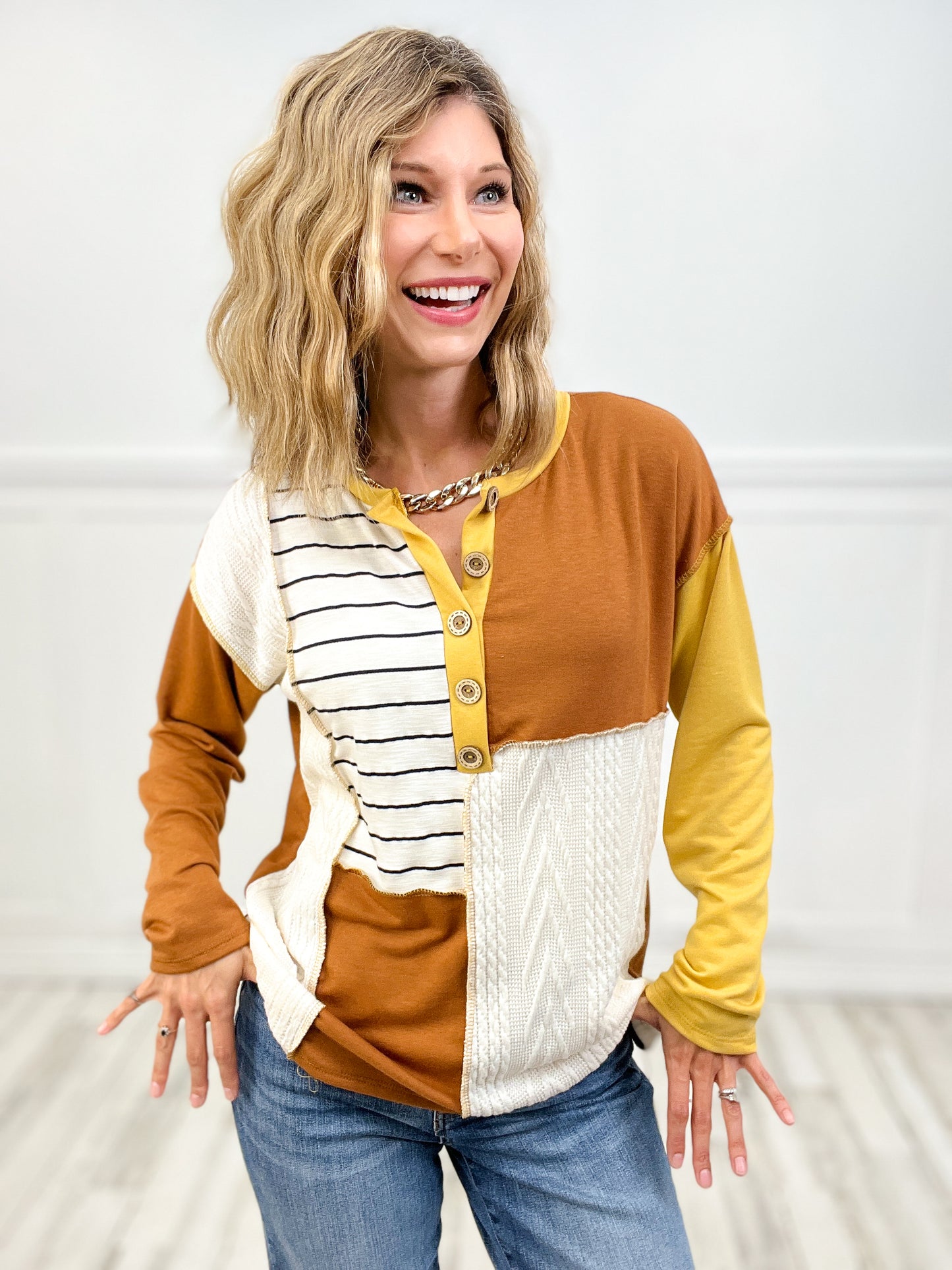 FRENCH TERRY COLOR BLOCK TOP