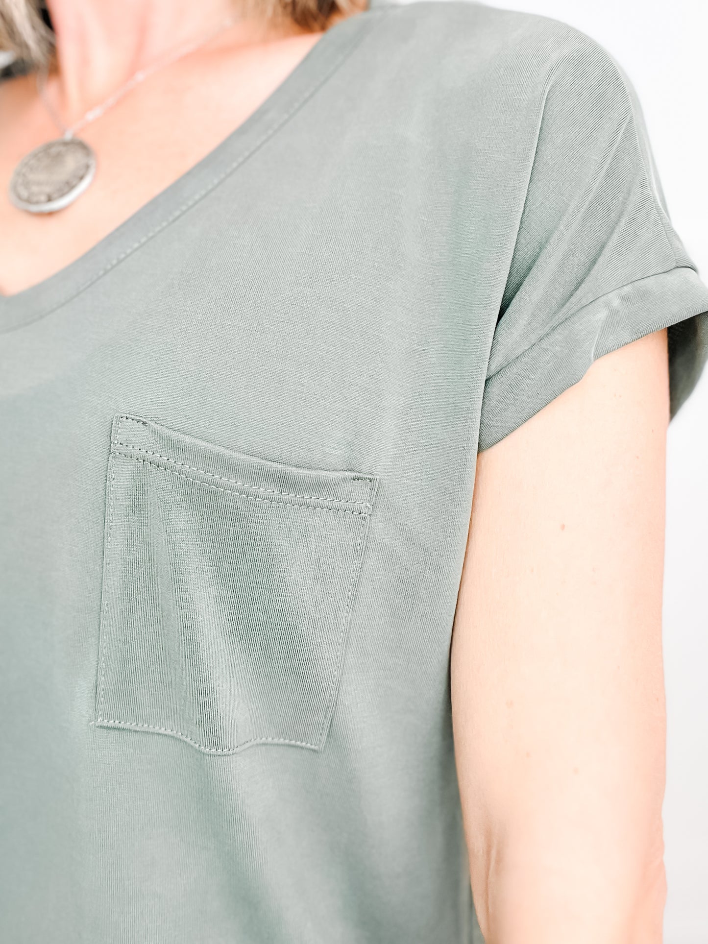 Modal Elegance V-Neck Short Sleeve Top