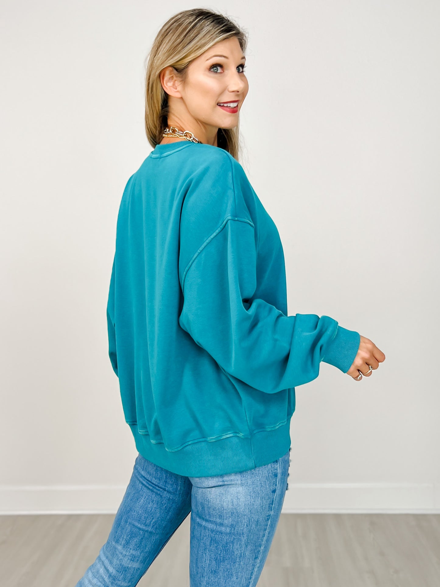 The Eleanor Mineral Wash Fleece Sweatshirt - Jewel Tones