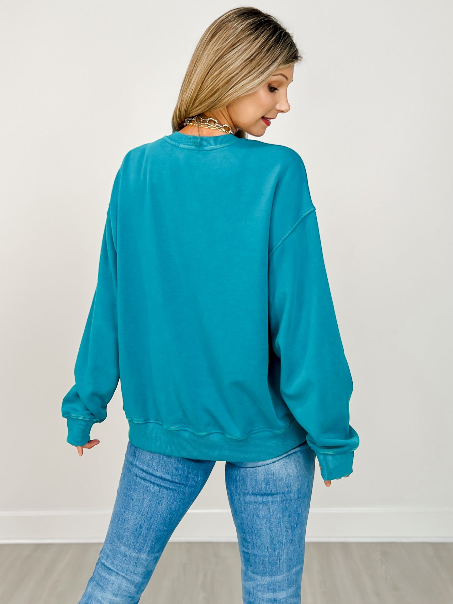 The Eleanor Mineral Wash Fleece Sweatshirt - Jewel Tones