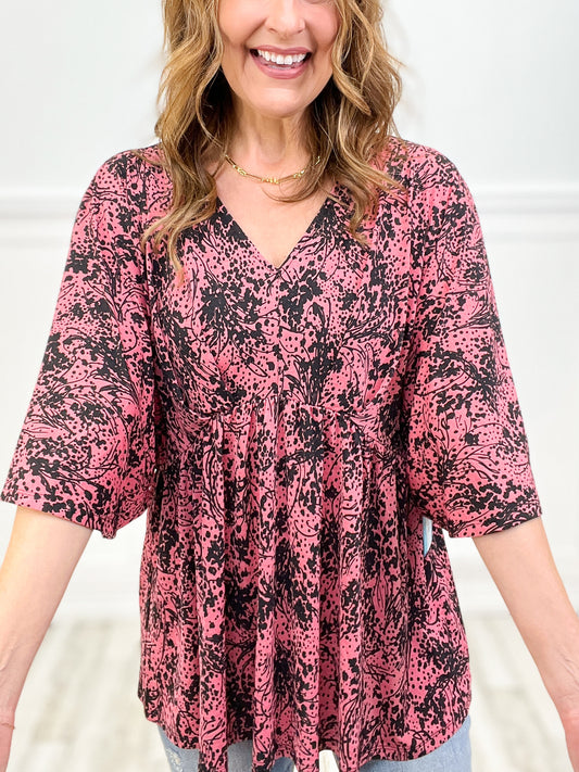 No Duh Dreamer Top with V-Neckline and Dolman Sleeves